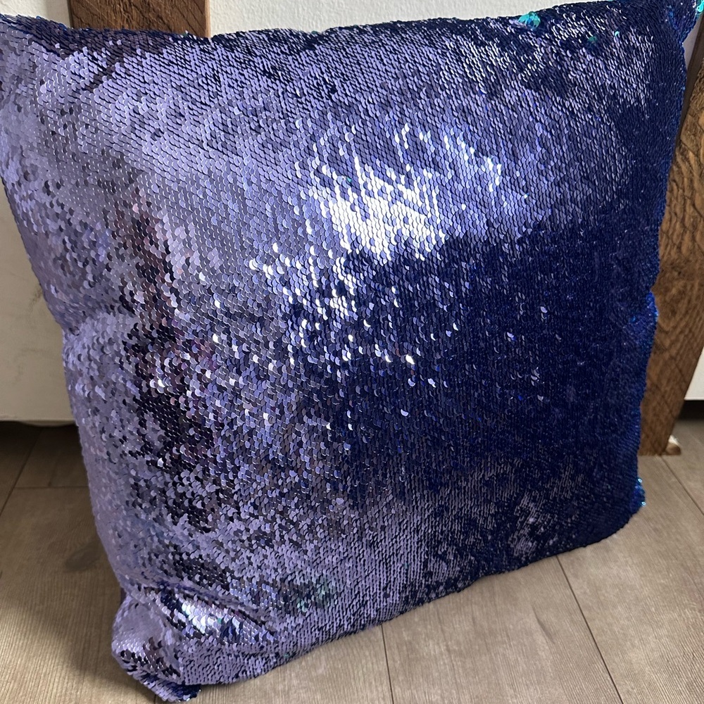 Pier 1 Imports Large Purple Sequin Sparkle Pillow EUC